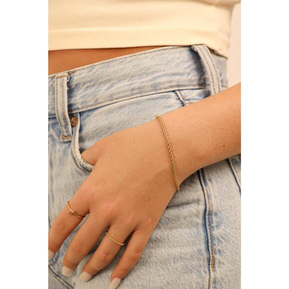 Rope Chain Bracelet / Anklet - Silver - Picture 7 of 16